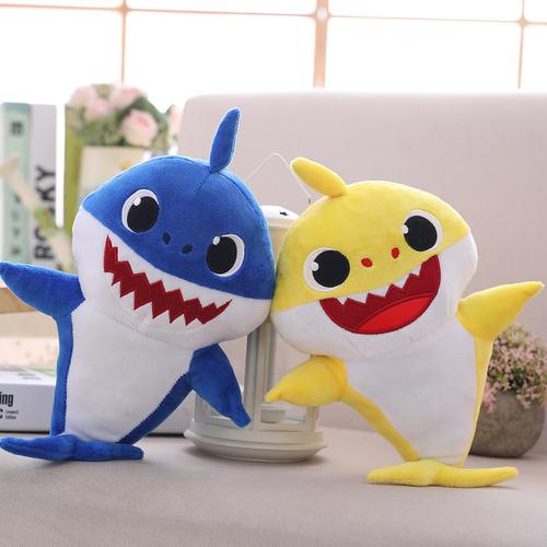 亚马逊同款鲨鱼宝宝baby shark毛绒玩具唱歌60秒发光鲨鱼宝宝定制