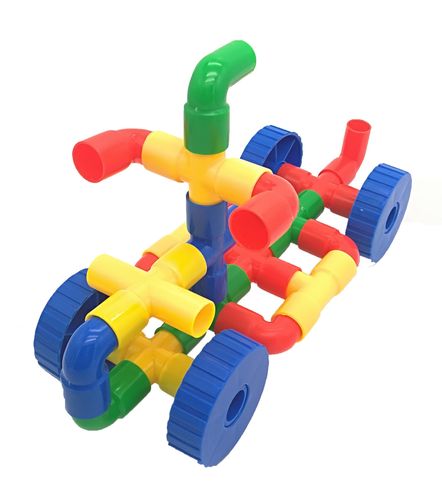 厂家直销儿童益智积木水管幼儿园大颗粒塑料积木玩具拼装启蒙